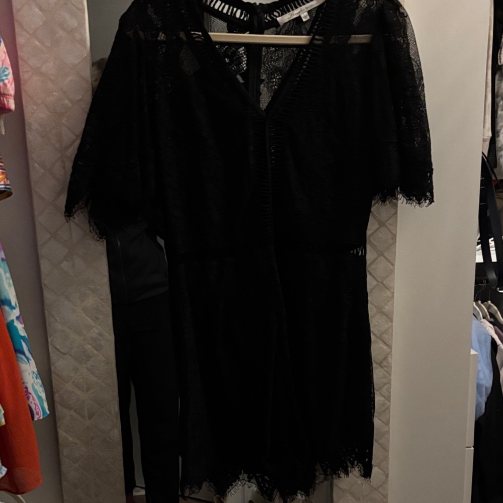 Lovers + Friends Black Lace Jumpsuit